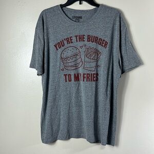 Leisure Lounge You're The Burger To My Fries Graphic Tee Shirt Gray Men’s XL